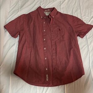 Original Penguin Salmon Red Short Sleeve Button-Down Shirt